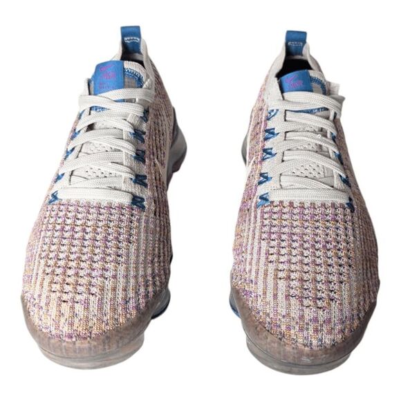 NIKE Air VaporMax Flyknit 3 "Desert Sand Vivid Purple" Running Shoes Size 7 - Picture 4 of 9